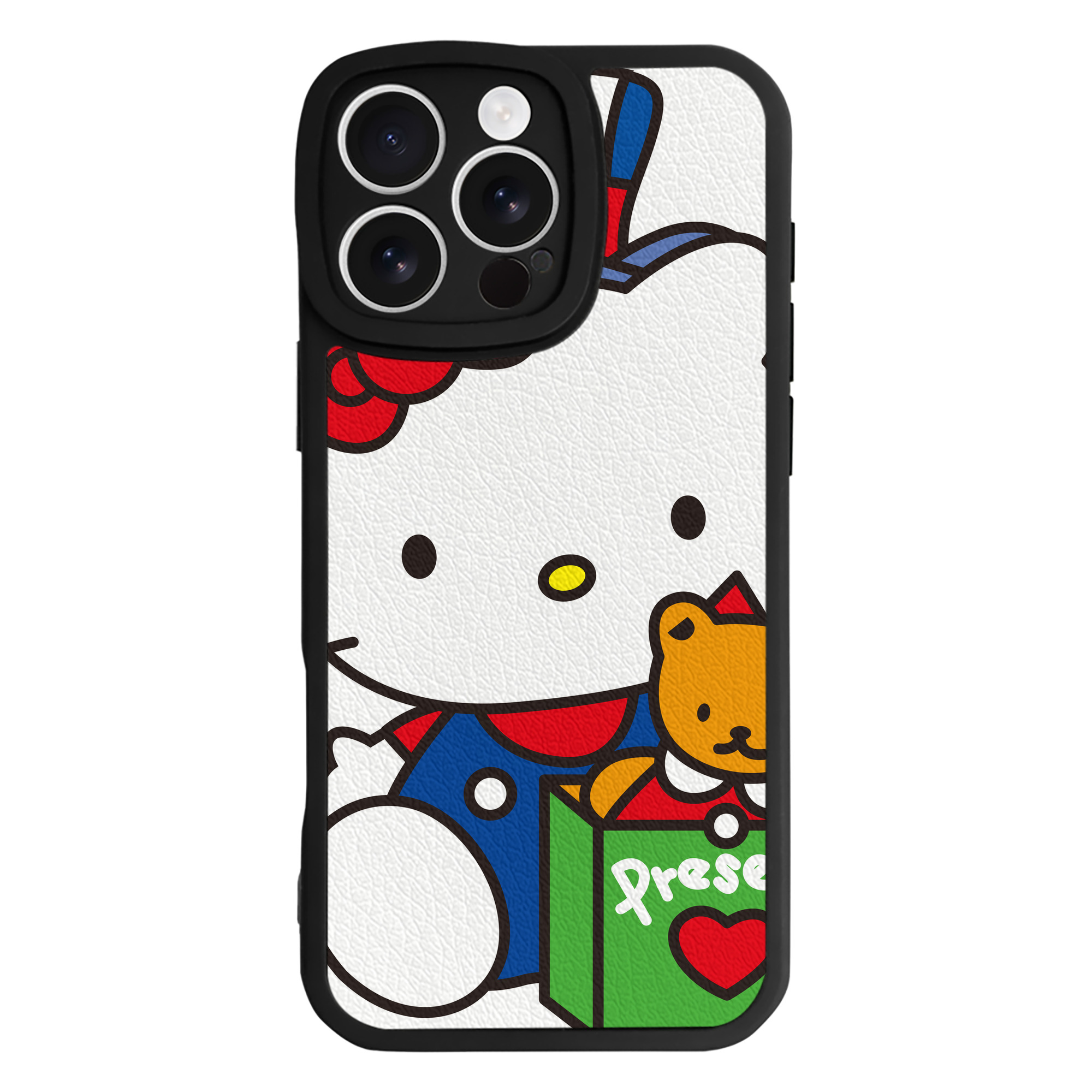（画像用） Hello Kitty ハローキティ 【iPhone 16シリーズ対応】シリコンスマホケース（レザー調） 材質：シリコン